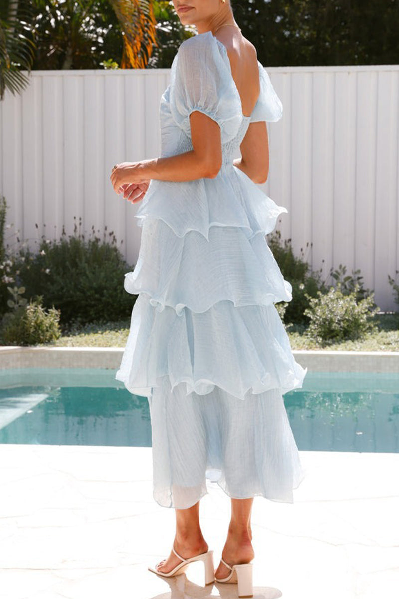 Mehrlagiges Midikleid mit Rüschen für Frauen - Gisela