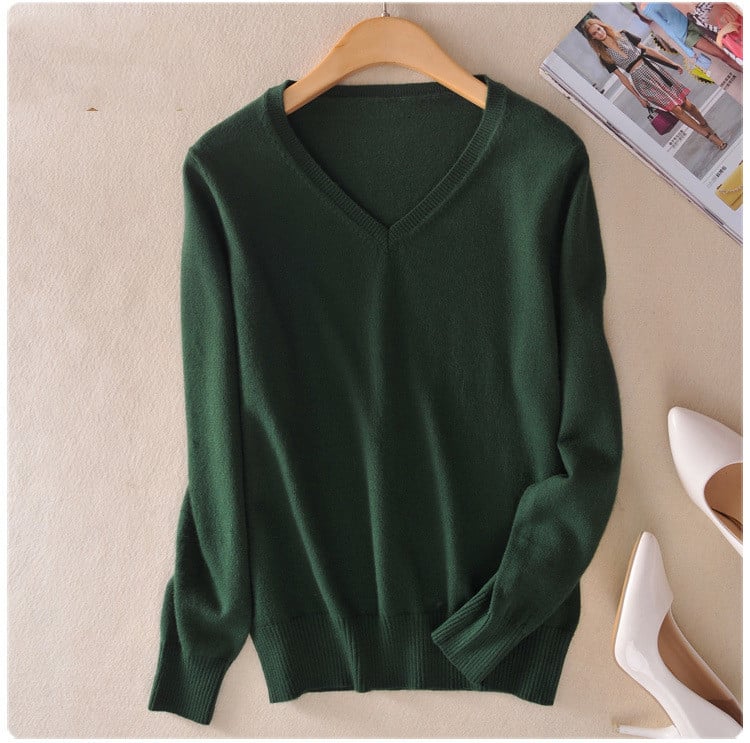 Damen Strickpullover mit V-Ausschnitt - Anika