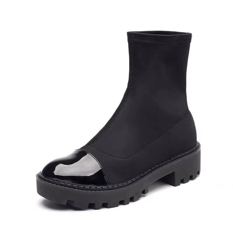Gummistiefel mit Plateausohle und fester Sohle für Damen - Zyrvek