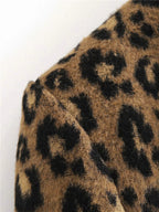 Gerade geschnittener Leopardenmantel für Damen mit Revers - Frida