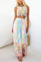 Evona - Floral Print Elastische Taille Set
