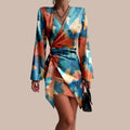 Bianca - Wickelkleid mit abstraktem Marmorprint