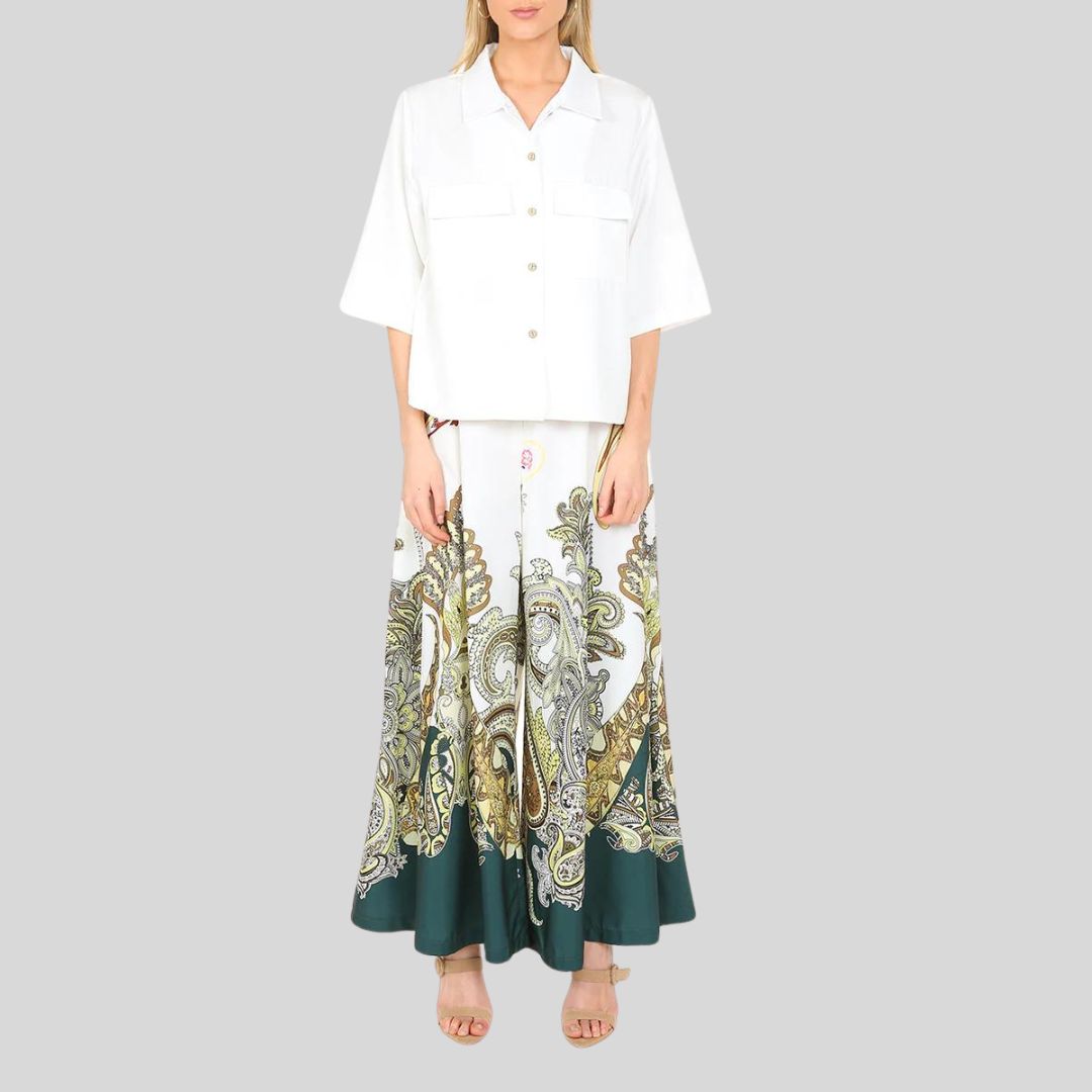 Veronika - Palazzo-Hosen-Set mit Paisley-Muster