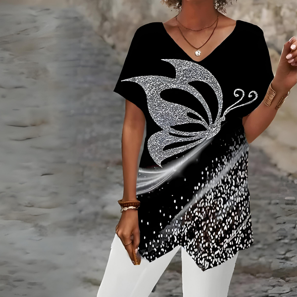 Annelies - modisches T-Shirt mit V-Ausschnitt