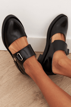 Damen geschlossene Schuhe Schnalle Seite dicke Sohle - Caterina