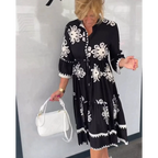 Aiza - Geblümtes Kleid mit 3/4 Ärmeln