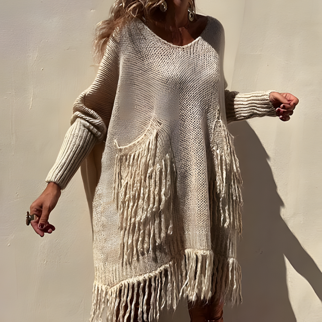 Fabienne - Fransen-Pullover im Boho-Stil