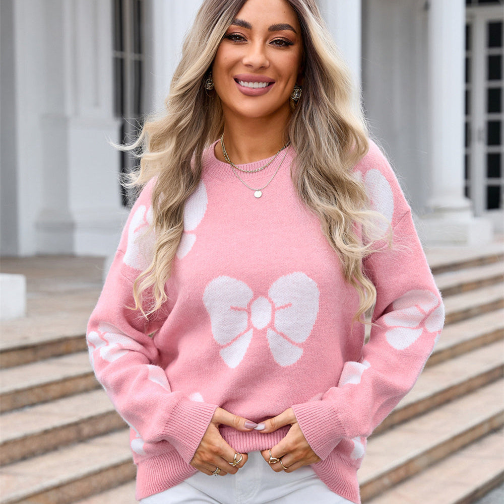 Damenpullover mit Schleifenprint - Freja