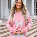 Damenpullover mit Schleifenprint - Freja