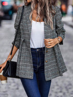 Gilda - Blazer mit geknöpftem Reverskragen aus Plaid