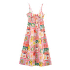 Frühlingshaftes Midikleid mit Kunstdruck - Bianca