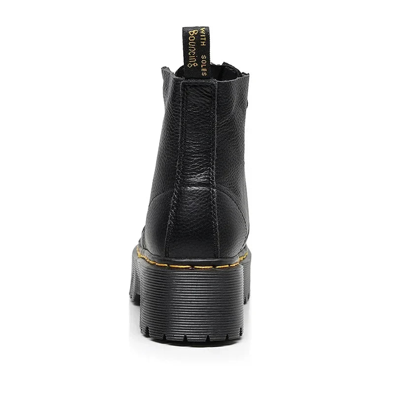 Leandra – Stylische Plateaustiefel aus Leder für einen trendbewussten Look