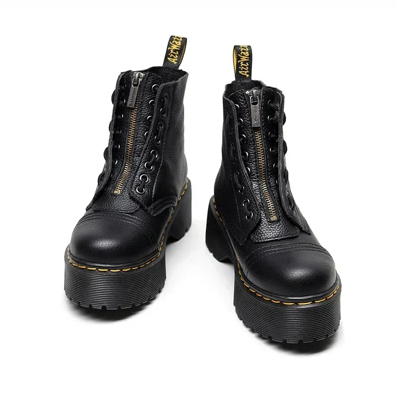 Leandra – Stylische Plateaustiefel aus Leder für einen trendbewussten Look