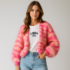 Flauschige Damen-Strickjacke - Fedra