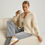 Damen Strickjacke mit Knöpfen vorne - Anika