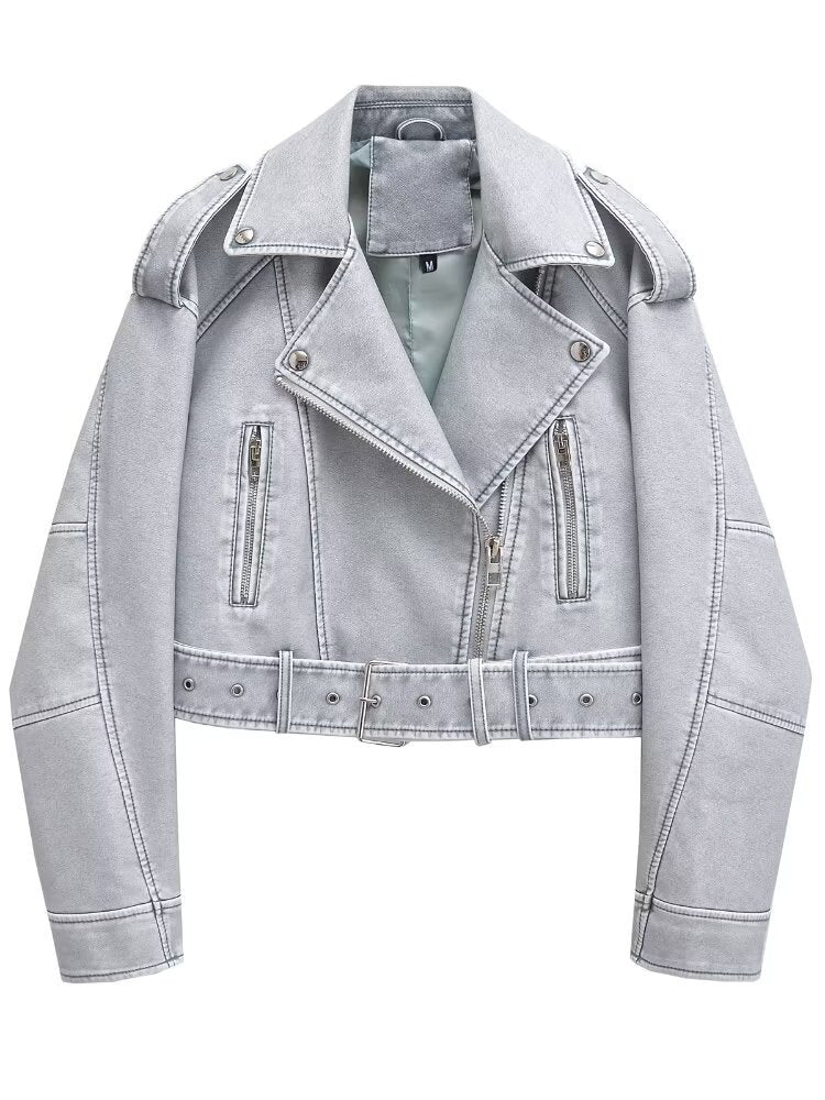 Waschbare Lederjacke mit Farbverlauf