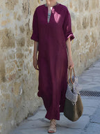 Nella- Langes Maxikleid mit Sommerschlitz