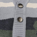Herrenstrickjacke mit Knopfverschluss und grafischem Muster - Thomas
