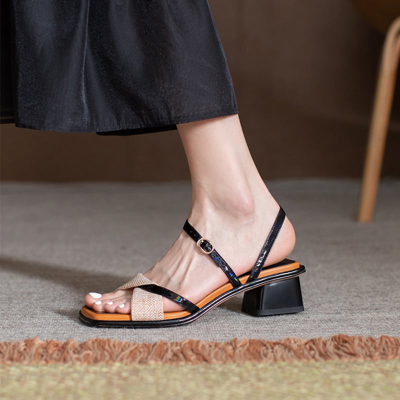 Antania - Sandalen mit Blockabsatz und offener Spitze