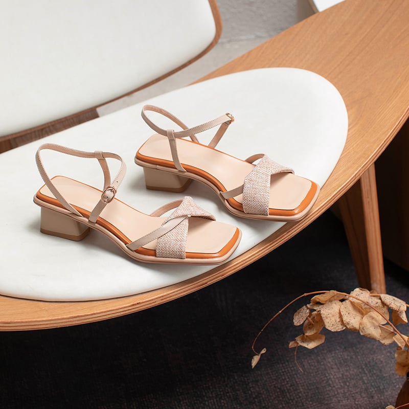 Antania - Sandalen mit Blockabsatz und offener Spitze