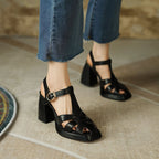 Lala - Sandalen mit quadratischen Absätzen und Plattformen