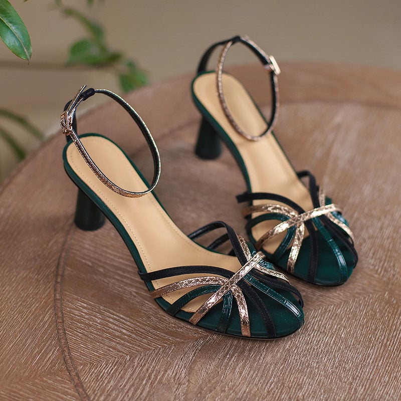 Janicka - Sandalen mit Pfennigabsatz und offener Spitze