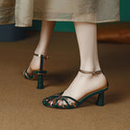 Janicka - Sandalen mit Pfennigabsatz und offener Spitze
