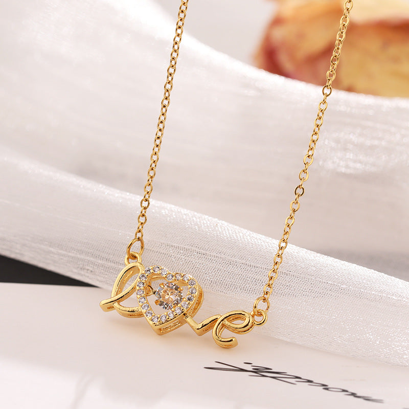 Halskette für Damenschmuck Typografie Liebe