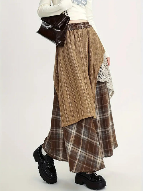 Asymmetrischer langer Trapezrock, elegant und modern - Diana