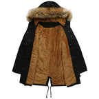 Damen Winterjacke mit Fellkapuze - Soria