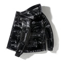Steppjacke mit Kapuze in Vinyloptik für Männer - Lanuz