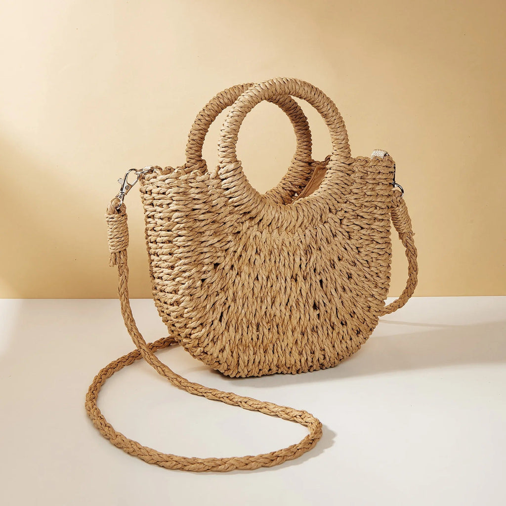 Damenhandtasche mit runden Griffen im Strandstil - Noa