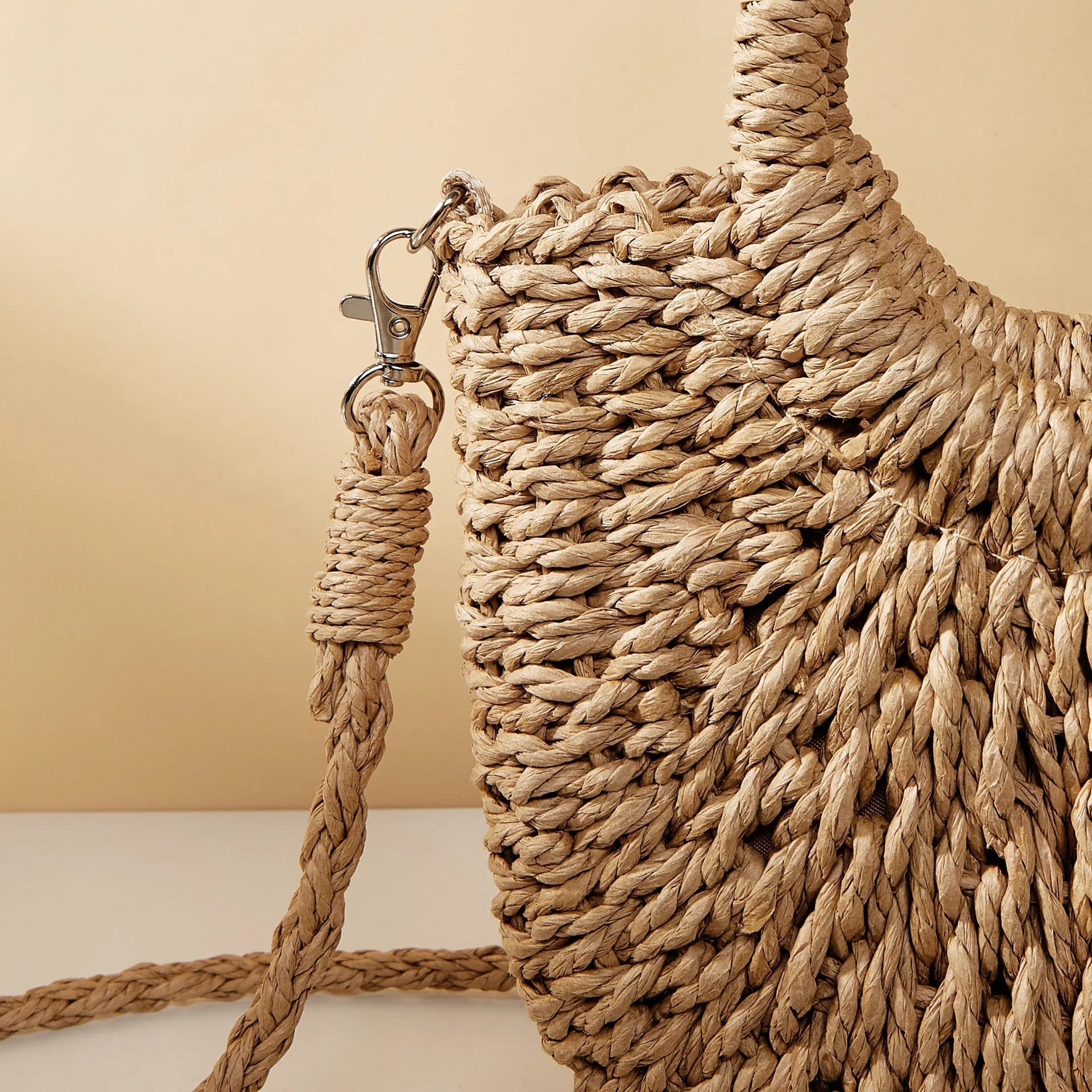 Damenhandtasche mit runden Griffen im Strandstil - Noa
