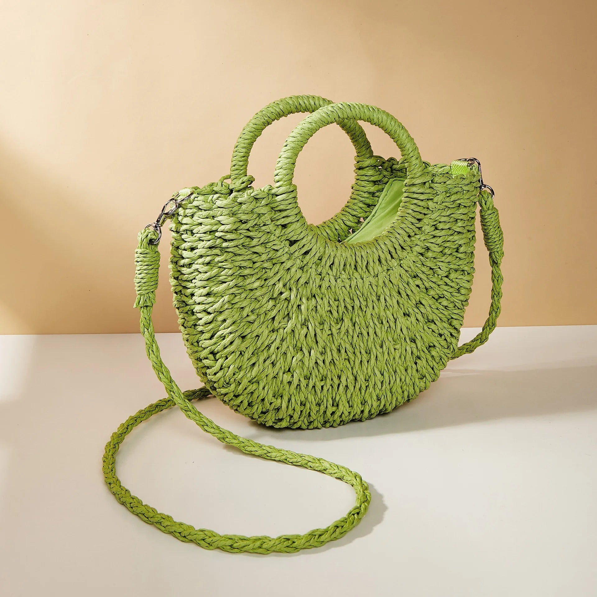 Damenhandtasche mit runden Griffen im Strandstil - Noa