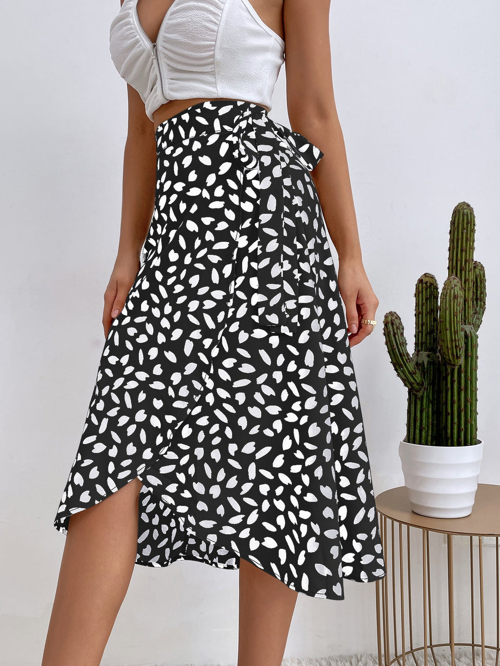 Damen Wickelrock Boho Stil asymmetrischer Druck Sommer - Isadora