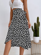 Damen Wickelrock Boho Stil asymmetrischer Druck Sommer - Isadora