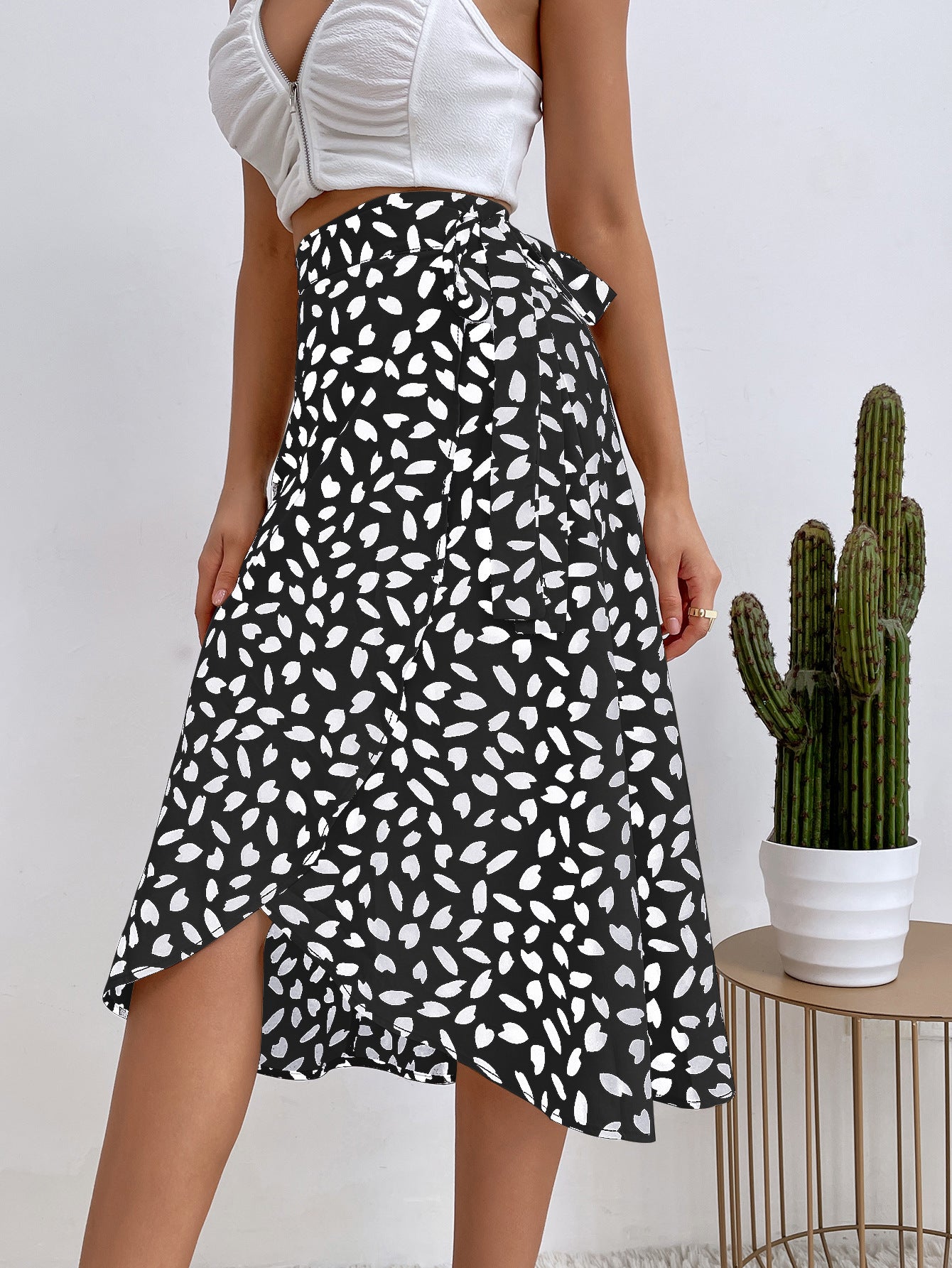 Damen Wickelrock Boho Stil asymmetrischer Druck Sommer - Isadora