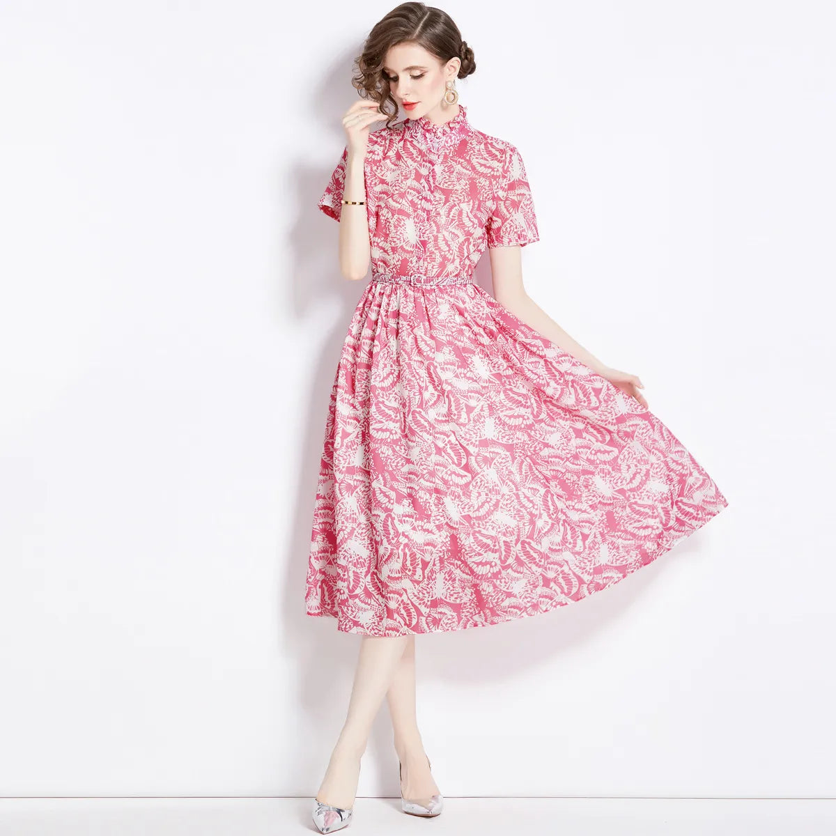 Candy - Kurzärmeliges bedrucktes Kleid für Frauen