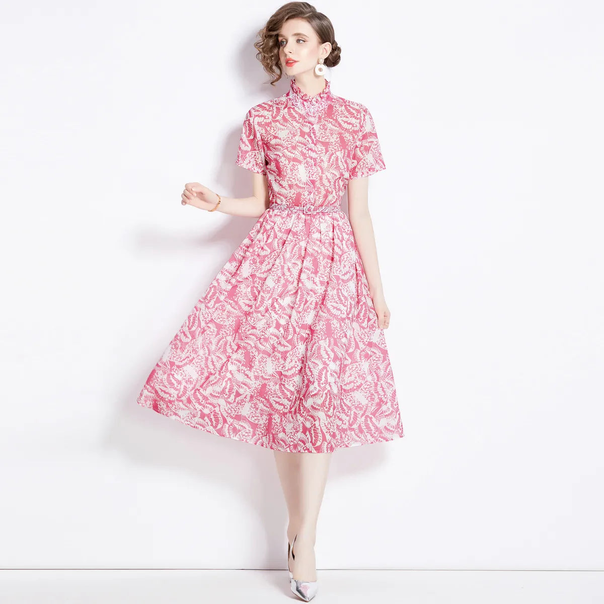 Candy - Kurzärmeliges bedrucktes Kleid für Frauen