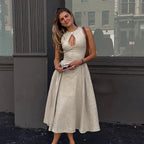 Hilary - Bohemio Langes Kleid mit Ausschnitt