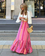 Langer Damenrock Sommer floral böhmischer Stil - Amara