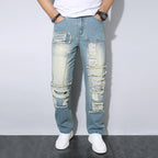 Gerade Herrenjeans mit Rissen - Soren