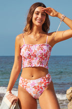 Ocean Chic - Niedliches Bikini-Set mit gesmoktem Blumendruck