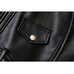Biker-Lederjacke mit Reißverschlüssen und Gürtel