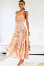 Cory - Ein-Schulter-Kleid mit Blumendruck