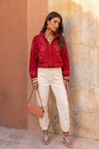 Jacke mit Bananenprint in Rot