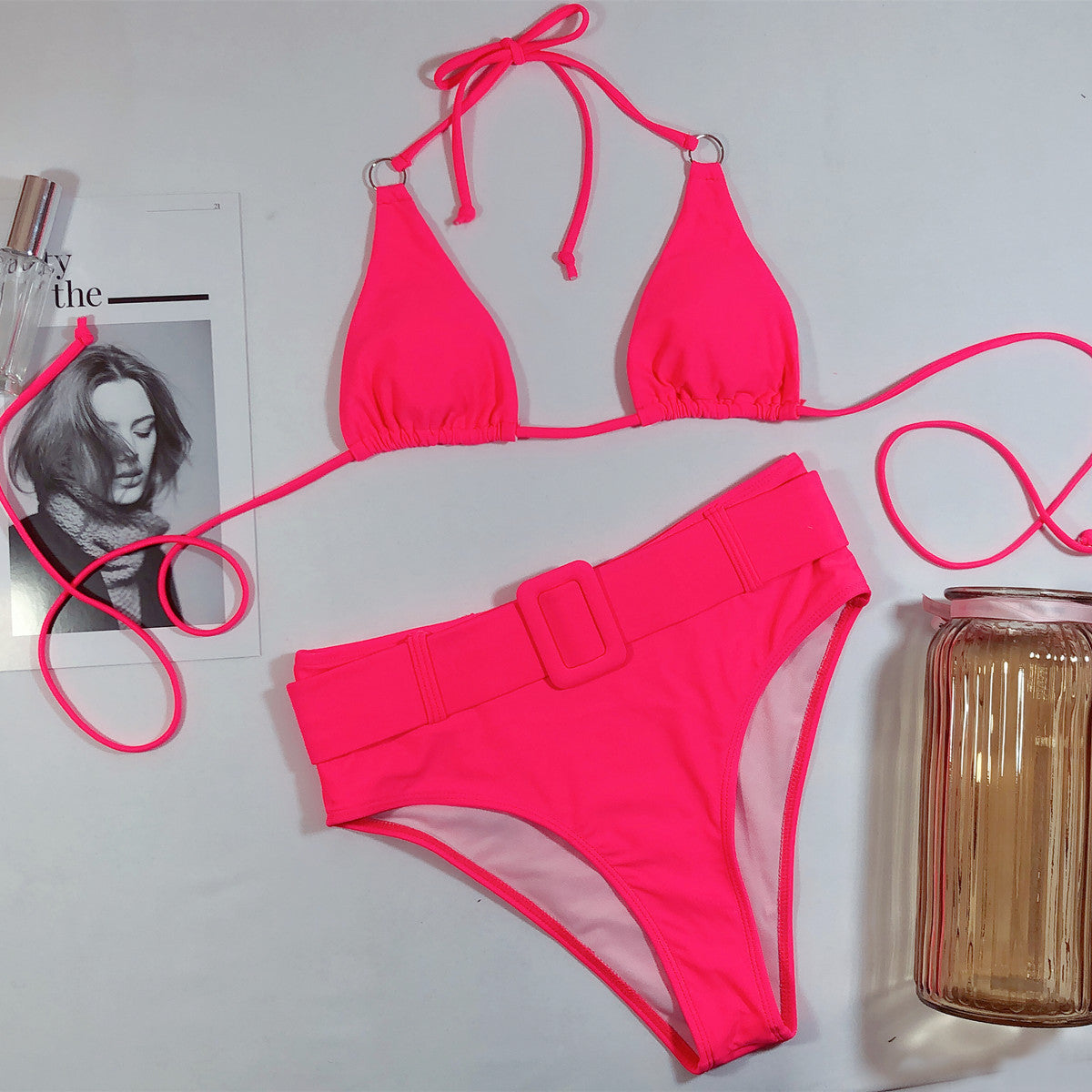 Körperschmeichelnd Bedruckter Neckholder-Bikini