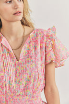 Ella - Sweet Style Minikleid mit Rüschen und Blumenprint