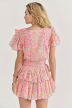 Ella - Sweet Style Minikleid mit Rüschen und Blumenprint