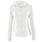 Lederjacke mit Kapuze